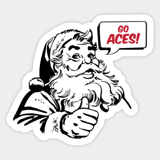 Retro Santa Claus Go Aces Sticker